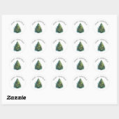 Autocollant d'arbre de Noël à l'aquarelle (Feuille)