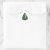 Autocollant d'arbre de Noël à l'aquarelle (Sac)