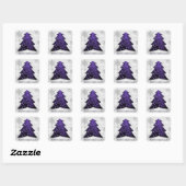 Autocollant d'arbre de Noël Festif Violet (Feuille)