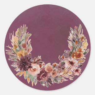 Autocollant d'arche florale élégante d'automne