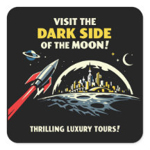 Autocollant Dark Side of the Moon Vintage Sci-Fi
