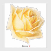 Autocollant d'art à fleurs de rose jaune (Feuille)