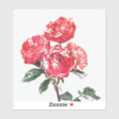 Autocollant d'art à fleurs Rose de style vintage (Feuille)