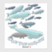 Autocollant d'art de baleine blanche personnalisé (Feuille)