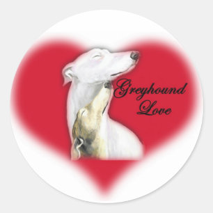 Autocollant d'art de chien d'amour de lévrier