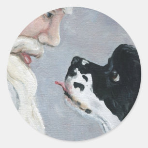 Autocollant d'art de cocker et de père noël