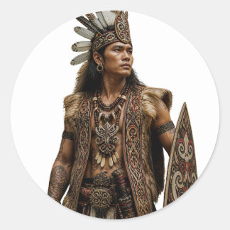 AUTOCOLLANT D'ART DE GUERRIER TRIBAL DAYAK KALIMAN
