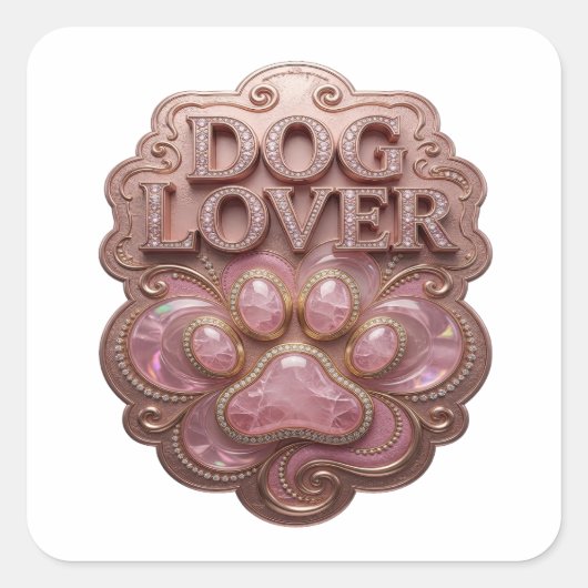 Autocollant d'art Dynamic Gold DOG LOVER (Devant)