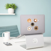 autocollant d'art en latte de café pour scrapbook  (Ordinateur portable sur le bureau)