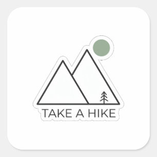 Autocollant d'art en ligne minimaliste de montagne