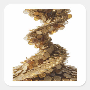 Autocollant d'art en spirale de pièce d'or argenté