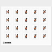 Autocollant d'art folklorique félin patchwork Boho (Feuille)
