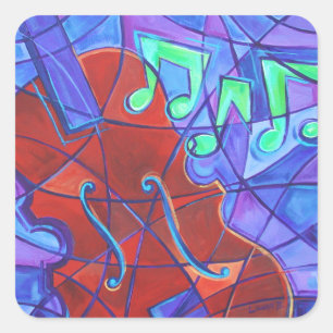 Autocollant d'art mosaïque de musique de violon