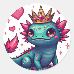 Autocollant d'art pixelisé Reine Axolotl Bedazzled