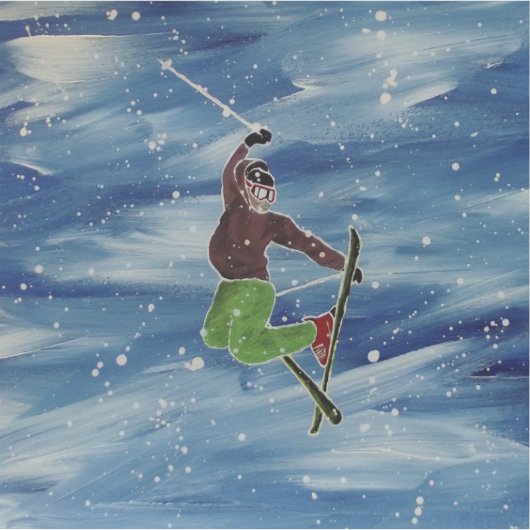 autocollant d'art saut de ski (Devant)