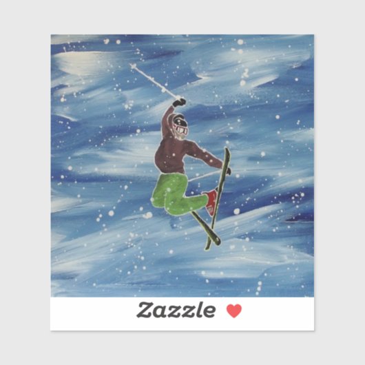 autocollant d'art saut de ski (Feuille)