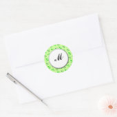 Autocollant d'art Shamrock vert Monogramme personn (Enveloppe)