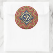 Autocollant d'art spirituel Om Gold Red Energy (Sac)