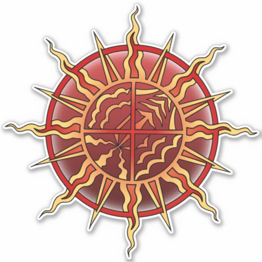 Autocollant d'art tribal Terre Air Fire Water Deca (Devant)