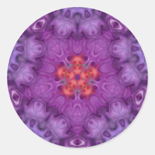 Autocollant d'art Trippy à fleurs violettes rouges (Devant)