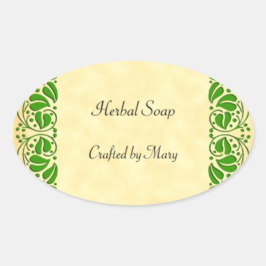 Autocollant d'artisanat personnalisé Feuille vert (Devant)