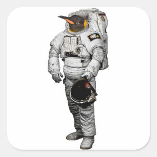 Autocollant d'astronaute manchot