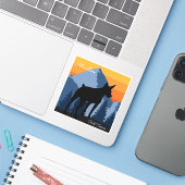 Autocollant d'aventure Rat terrier (Ordinateur portable avec iPhone)