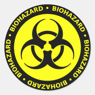 Autocollant d'avertissement de Biohazard jaune
