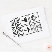 Autocollant d'avertissement fragile (Enveloppe)