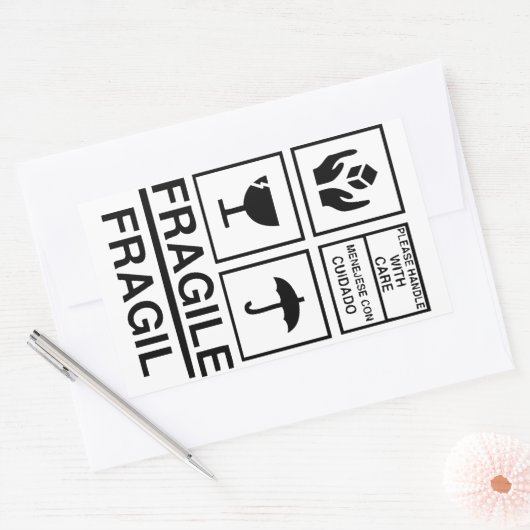 Autocollant d'avertissement fragile (Enveloppe)