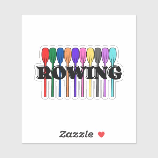 Autocollant d'aviron coloré (Feuille)