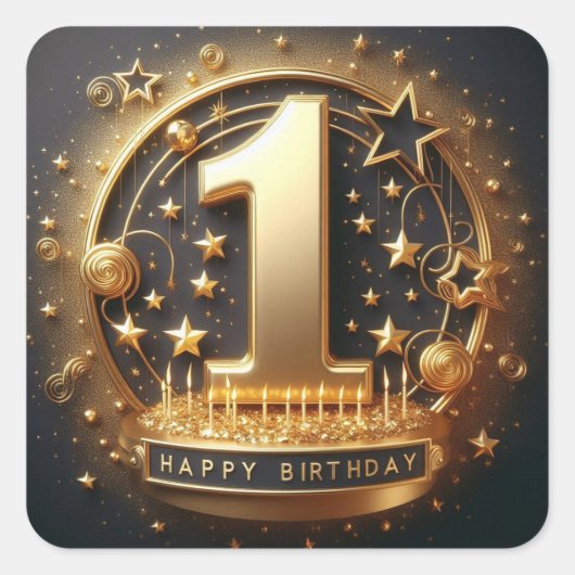 Autocollant de 1e anniversaire (Devant)