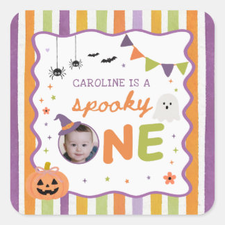 Autocollant de 1er anniversaire Halloween Coloré E