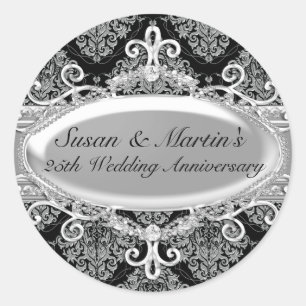 Autocollant de 25e anniversaire de mariage en Dama