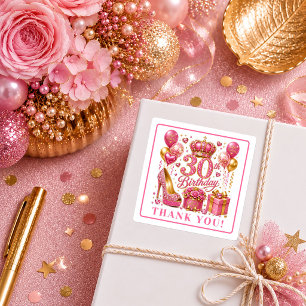 Autocollant de 30e anniversaire vibrant magenta ro