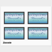 Autocollant de Baby Shower Aqua Blue Sparkle Dripp (Feuille)