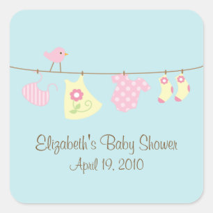 Autocollant de baby shower de bébé de cordes à