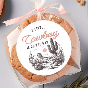 Autocollant de Baby shower de Cowboy Ouest du dése