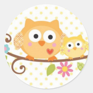 AUTOCOLLANT DE BABY SHOWER DE HIBOU D'ARBRE DE