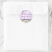 Autocollant de Baby shower de jardin Rose violet e (Sac)