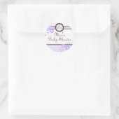 Autocollant de Baby shower Floral Brown et violet (Sac)