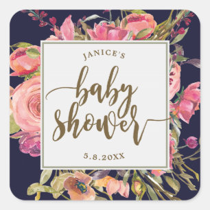 autocollant de baby shower floral fleur sauvage de