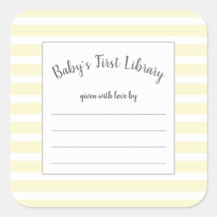 autocollant de baby shower neutre en bande jaune
