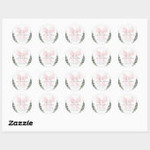 Autocollant de Baby Shower 'Nœud rose, il fait fro (Feuille)