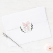 Autocollant de Baby Shower 'Nœud rose, il fait fro (Enveloppe)