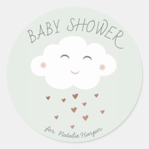 Autocollant de baby shower pour bébé mignon nuage