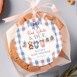 Autocollant de baby shower pour linge de bébé 'Red