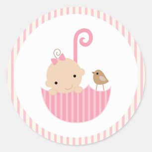autocollant de baby shower rose {baby shower}