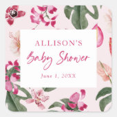 Autocollant de Baby Shower Tropical (Devant)