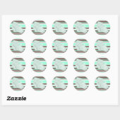 Autocollant de Baby Shower Vert Menthe Marron (Feuille)